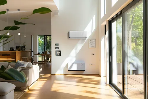 Famille qui consulte sa facture énergétique réduite après avoir appliqué des solutions d'économie de chauffage
