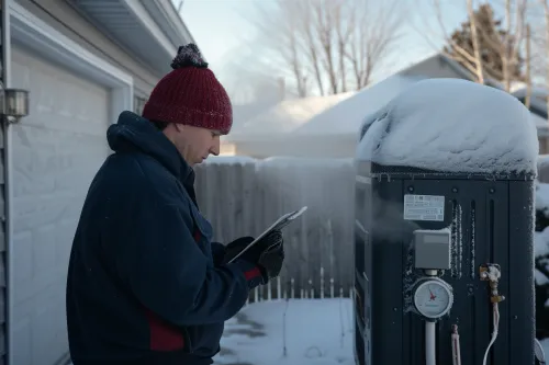 Pompe à chaleur air-eau fonctionnant par temps de neige, solution efficace grand froid pour maintenir le confort thermique hivernal
