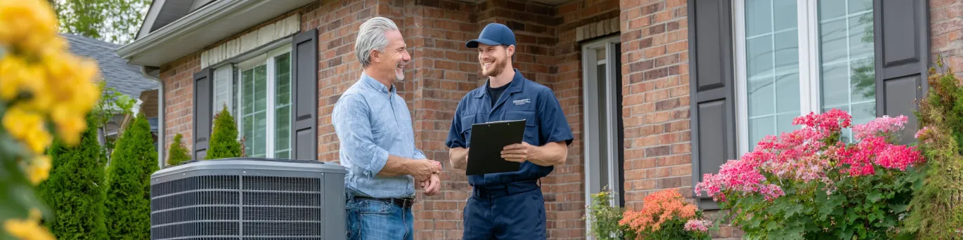 Système de pompe à chaleur moderne installé sur une maison, montrant le potentiel d'économies énergétiques et financières